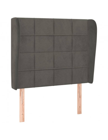 Testiera ad Orecchio Grigio Scuro 83x23x118/128 cm in Velluto