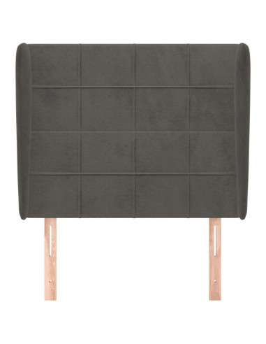 Testiera ad Orecchio Grigio Scuro 83x23x118/128 cm in Velluto