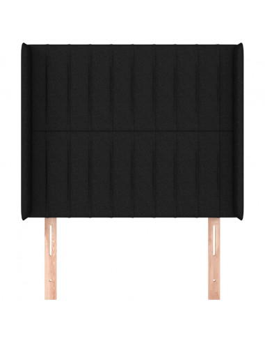 Testiera ad Orecchio Nera 103x16x118/128 cm in Tessuto