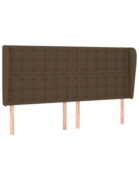 Testiera ad Orecchio Marrone Scuro 183x23x118/128 cm in Tessuto