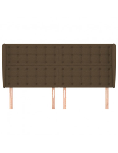 Testiera ad Orecchio Marrone Scuro 183x23x118/128 cm in Tessuto