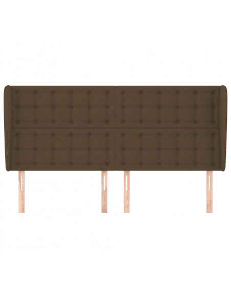 Testiera ad Orecchio Marrone Scuro 183x23x118/128 cm in Tessuto