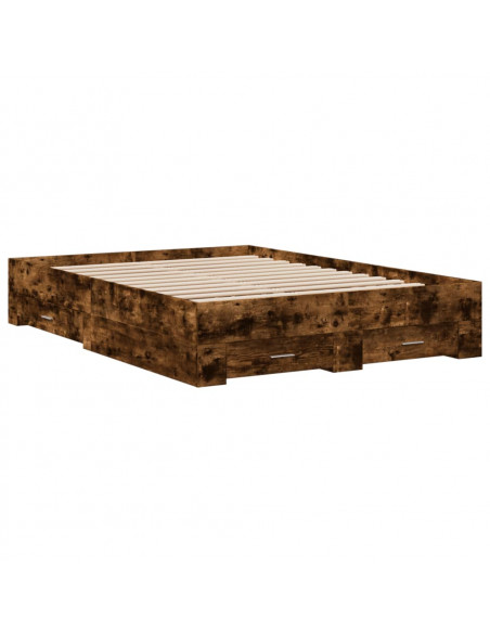 Giroletto con Cassetti Rovere Fumo 135x190 cm Legno Multistrato