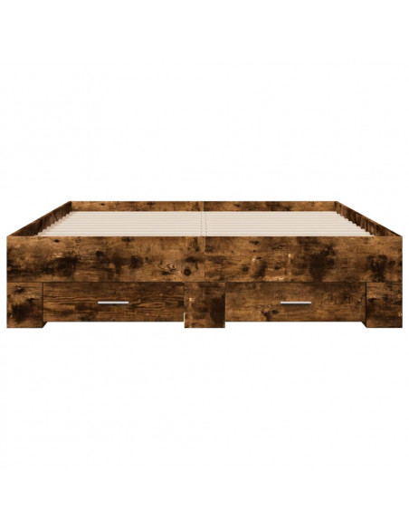 Giroletto con Cassetti Rovere Fumo 135x190 cm Legno Multistrato