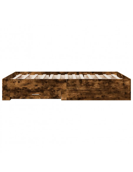 Giroletto con Cassetti Rovere Fumo 135x190 cm Legno Multistrato