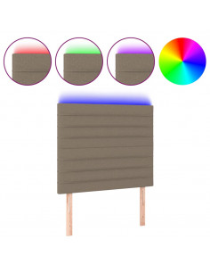 Testiera a LED tortora 90x5x118/128 cm in Tessuto 2