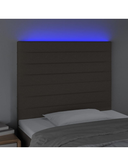 Testiera a LED tortora 90x5x118/128 cm in Tessuto