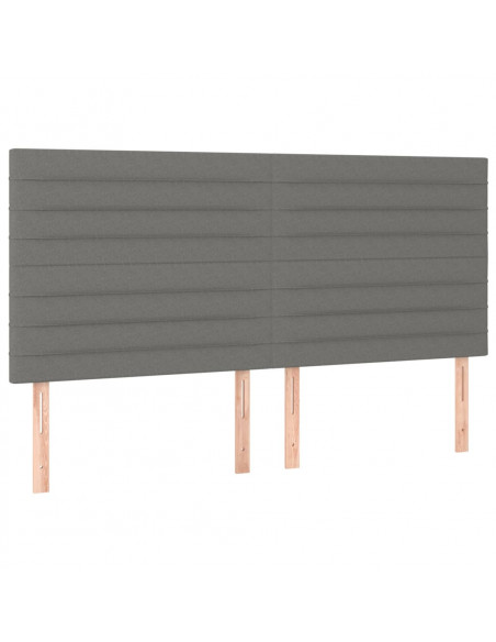 Testiera 4 pz Grigio Scuro 80x5x78/88 cm in Tessuto