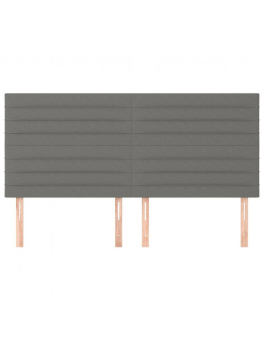 Testiera 4 pz Grigio Scuro 80x5x78/88 cm in Tessuto