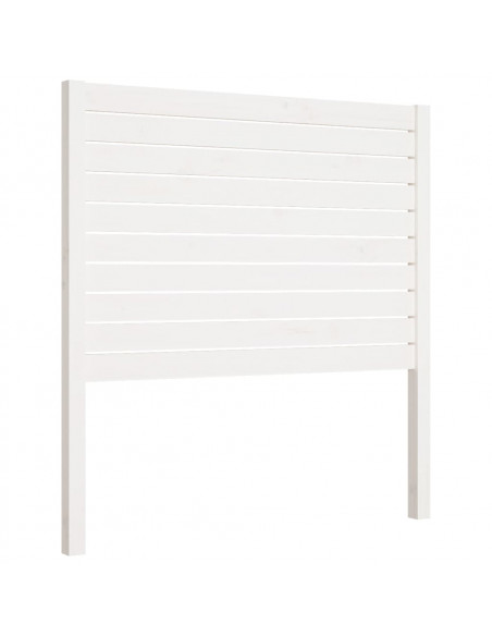 Testiera per Letto Bianca 106x4x100cm in Legno Massello di Pino