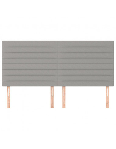 Testiera 4 pz Grigio Chiaro 80x5x78/88 cm in Tessuto