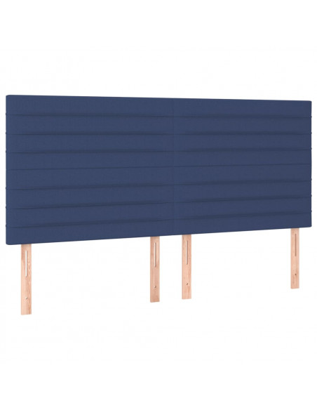 Testiera 4 pz Blu 90x5x78/88 cm in Tessuto