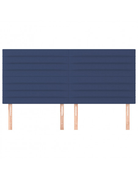 Testiera 4 pz Blu 90x5x78/88 cm in Tessuto