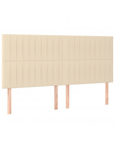 Testiera 4 pz Crema 100x5x78/88 cm in Tessuto 2