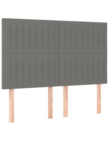 Testiere 4 pz Grigio Scuro 72x5x78/88 cm in Tessuto