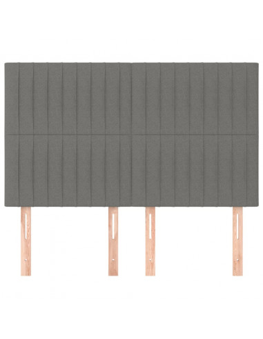 Testiere 4 pz Grigio Scuro 72x5x78/88 cm in Tessuto