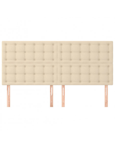 Testiera 4 pz Crema 80x5x78/88 cm in Tessuto