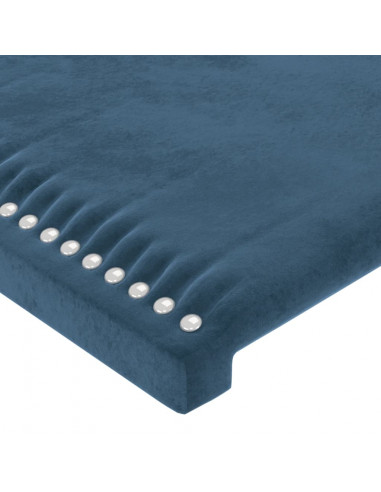 Testiera ad Orecchio Blu Scuro 183x23x118/128 cm in Velluto