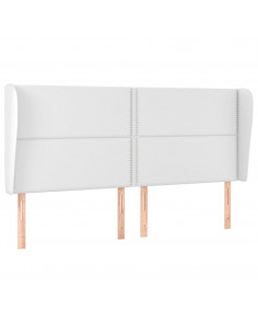 Testiera ad Orecchio Bianca 163x23x118/128 cm in Similpelle 2