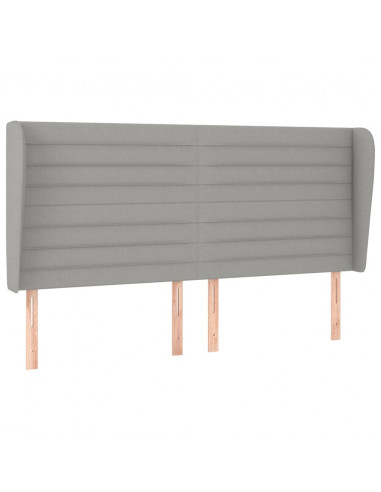 Testiera ad Orecchio Grigio Chiaro 183x23x118/128 cm in Tessuto