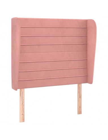 Testiera ad Orecchio Rosa 83x23x118/128 cm in Velluto