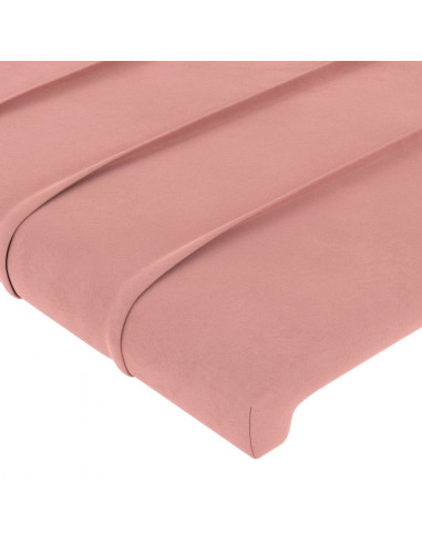 Testiera ad Orecchio Rosa 83x23x118/128 cm in Velluto