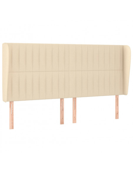 Testiera ad Orecchio Crema 203x23x118/128 cm in Tessuto