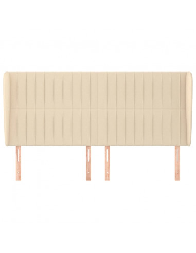 Testiera ad Orecchio Crema 203x23x118/128 cm in Tessuto