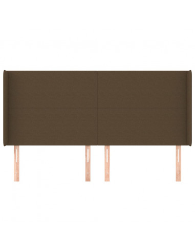 Testiera ad Orecchio Marrone Scuro 183x16x118/128 cm in Tessuto