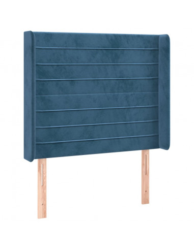 Testiera ad Orecchio Blu Scuro 93x16x118/128 cm in Velluto