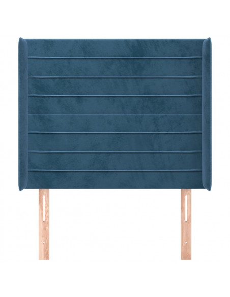 Testiera ad Orecchio Blu Scuro 93x16x118/128 cm in Velluto