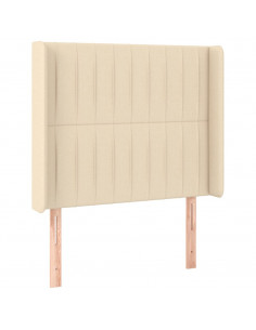 Testiera ad Orecchio Crema 103x16x118/128 cm in Tessuto 2