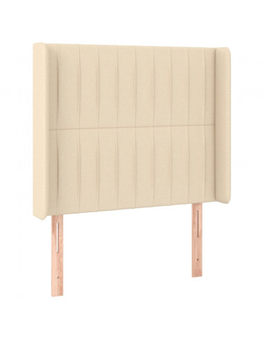 Testiera ad Orecchio Crema 103x16x118/128 cm in Tessuto