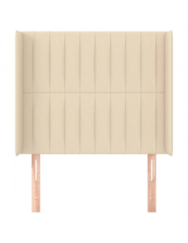 Testiera ad Orecchio Crema 103x16x118/128 cm in Tessuto