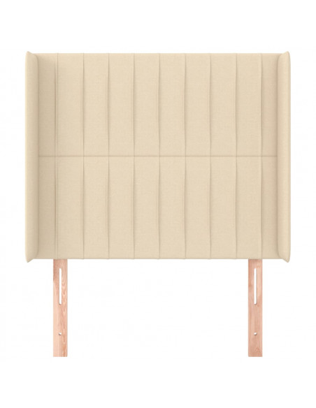 Testiera ad Orecchio Crema 103x16x118/128 cm in Tessuto