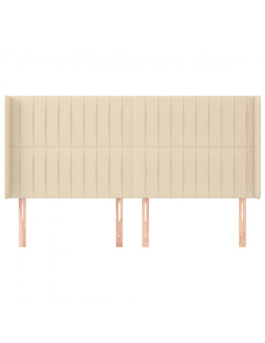 Testiera ad Orecchio Crema 203x23x118/128 cm in Tessuto