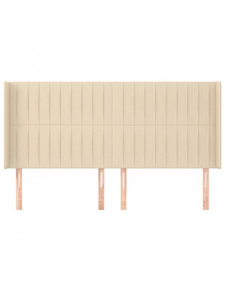 Testiera ad Orecchio Crema 203x23x118/128 cm in Tessuto