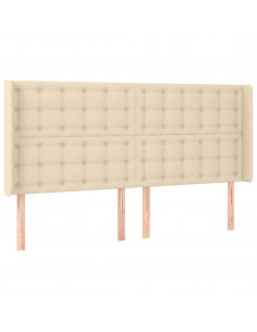 Testiera ad Orecchio Crema 163x16x118/128 cm in Tessuto 2