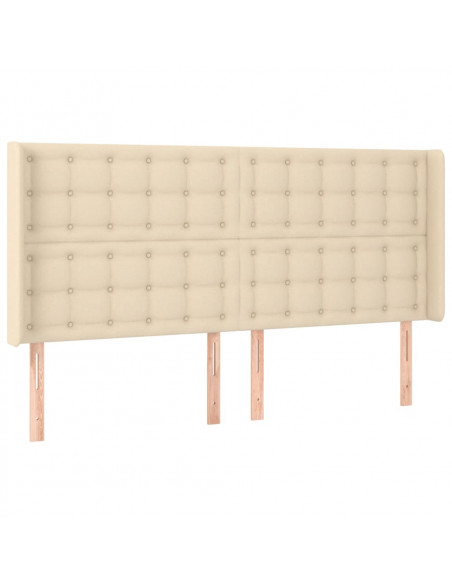 Testiera ad Orecchio Crema 163x16x118/128 cm in Tessuto