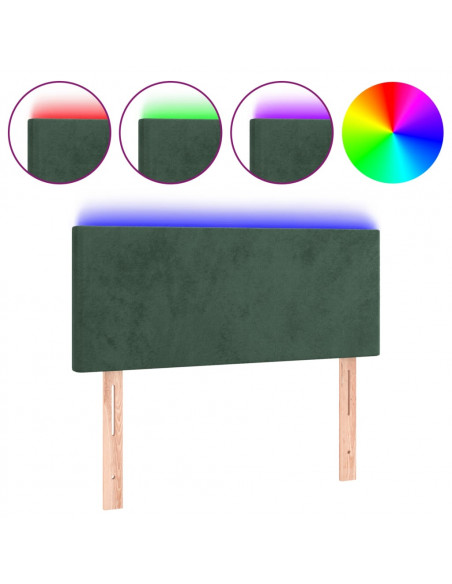 Testiera a LED Verde scuro 90x5x78/88 cm in Similpelle