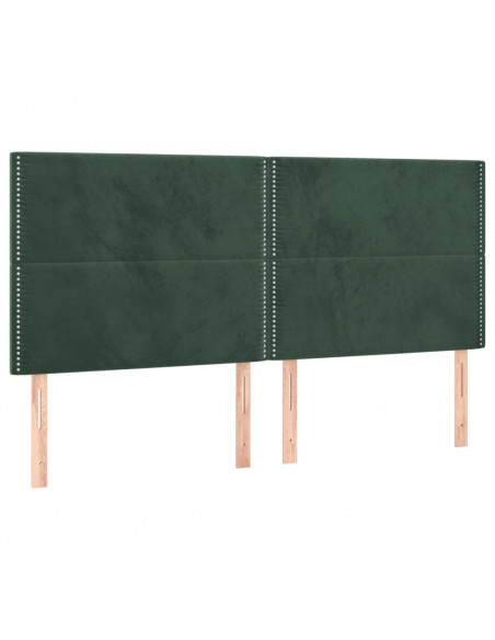 Testiera a LED Verde Scuro 200x5x118/128 cm in Velluto
