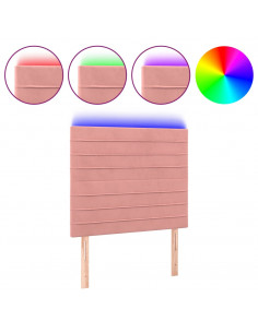 Testiera a LED Rosa 80x5x118/128 cm in Velluto 2