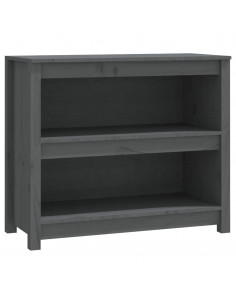 Libreria Grigia 80x35x68 cm in Legno Massello di Pino 2