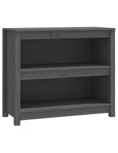 Libreria Grigia 80x35x68 cm in Legno Massello di Pino