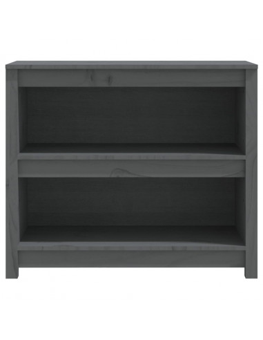 Libreria Grigia 80x35x68 cm in Legno Massello di Pino
