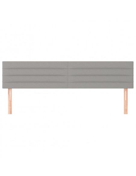 Testiera 2 pz Grigio Chiaro 90x5x78/88 cm in Tessuto