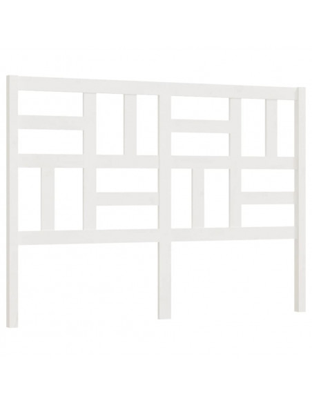 Testiera per Letto Bianca 141x4x104cm in Legno Massello di Pino