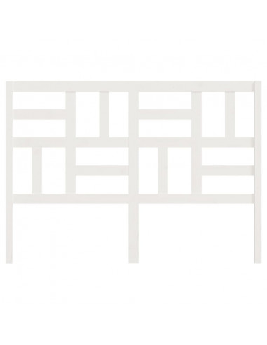 Testiera per Letto Bianca 141x4x104cm in Legno Massello di Pino