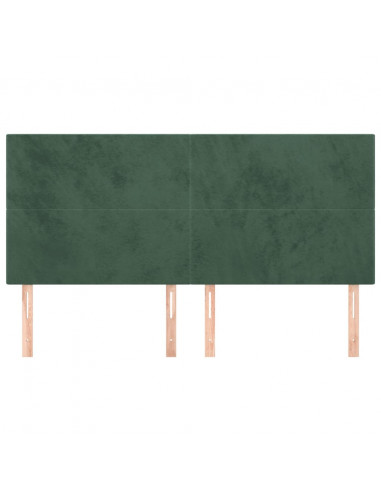 Testiere 4 pz Verde Scuro 100x5x78/88 cm in Velluto