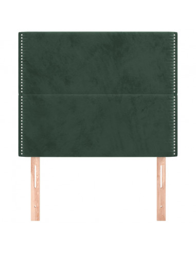 Testiera 2 pz Verde scuro 90x5x78/88 cm in Velluto